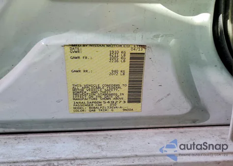 2013 Nissan Altima 2.5 из США, поврежденный, VIN 1N4AL3AP6DN549273